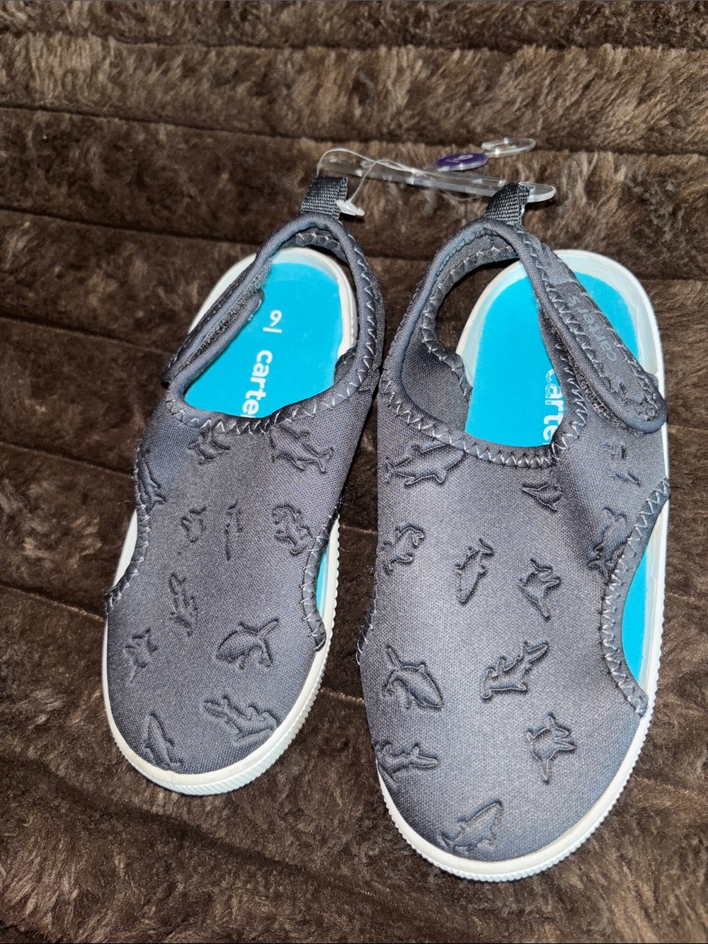 Carter's Gray Shark-Pattern Kids Water Shoes